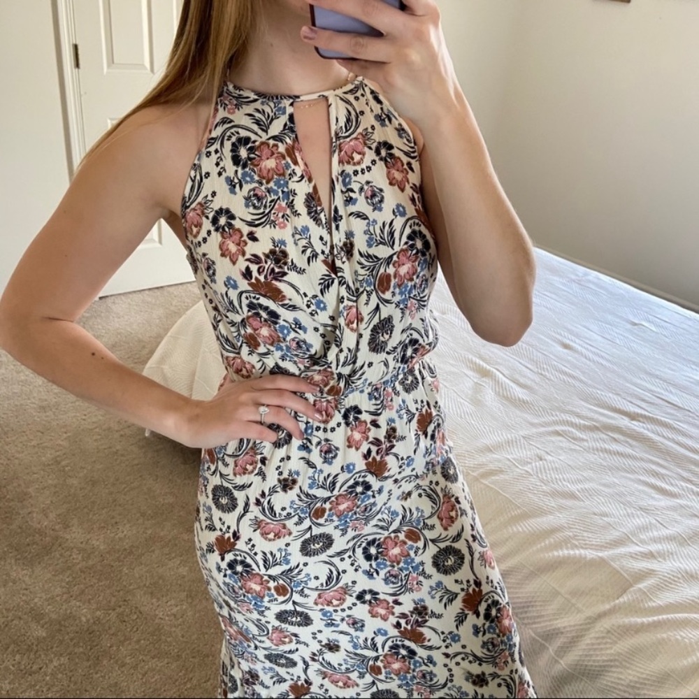 American Eagle Floral Maxi Faux Wrap Flowy Dress - Picture 2 of 8